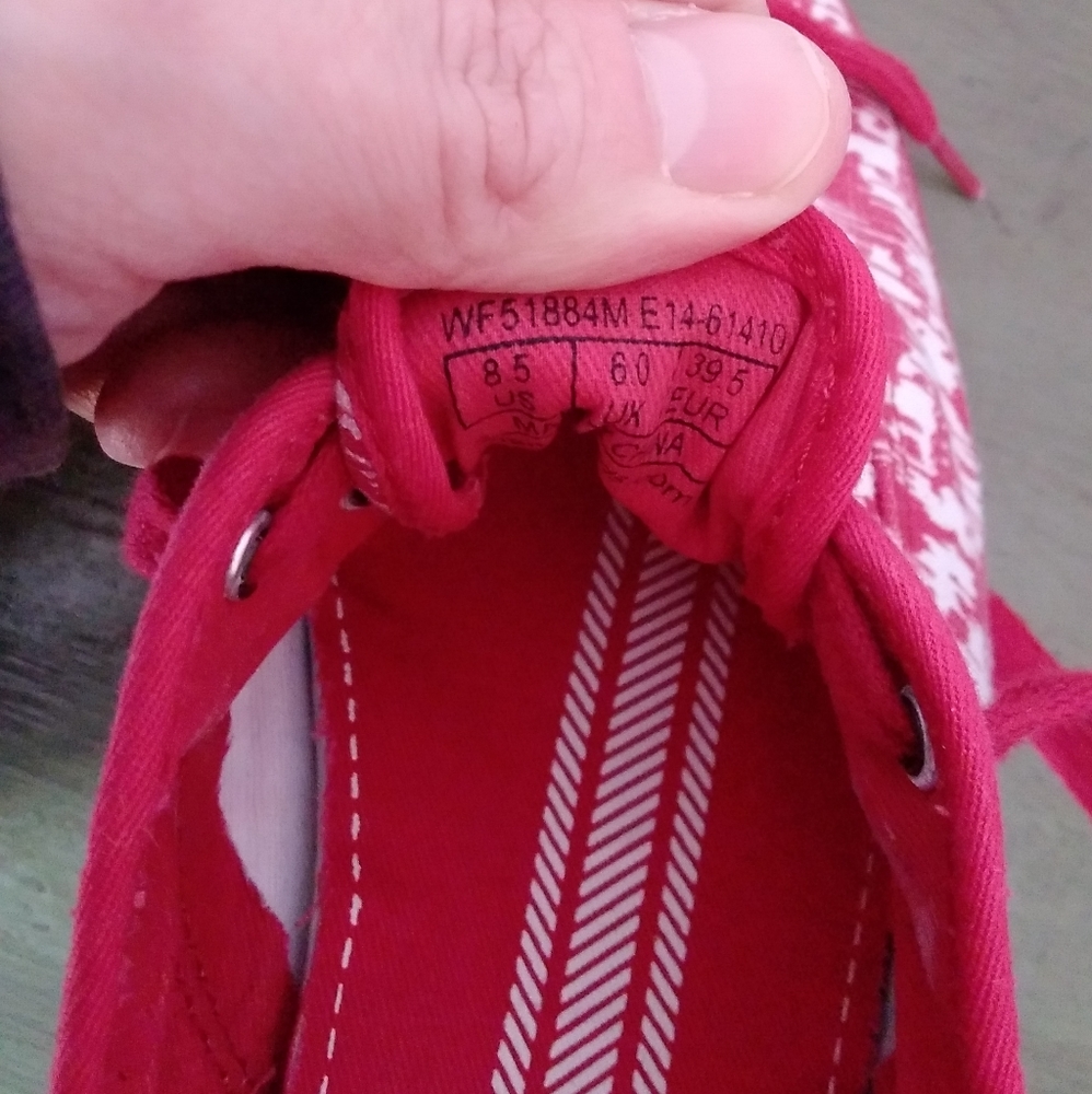 Keds Red & White Patterned Canvas Sneakers - Picture 4 of 7